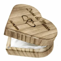 Vintage RINGBOX aus HOLZ Herz Ringkissen mit GRAVUR RUSTIKALE HOCHZEIT Waldhochzeit BOHO Ringschachtel für Eheringe Ringkästchen Ringschatulle Personalisiert