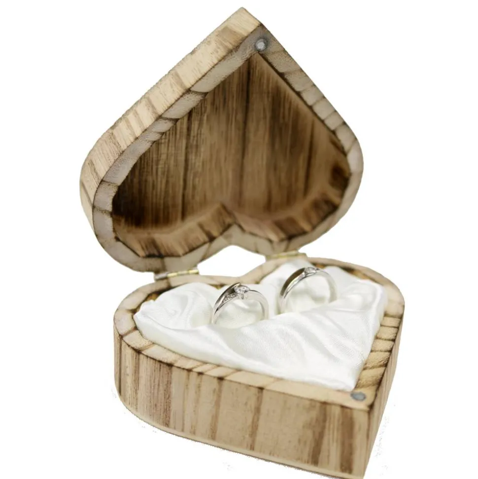 Vintage RINGBOX aus HOLZ Herz Ringkissen mit GRAVUR RUSTIKALE HOCHZEIT Waldhochzeit BOHO Ringschachtel für Eheringe Ringkästchen Ringschatulle Personalisiert
