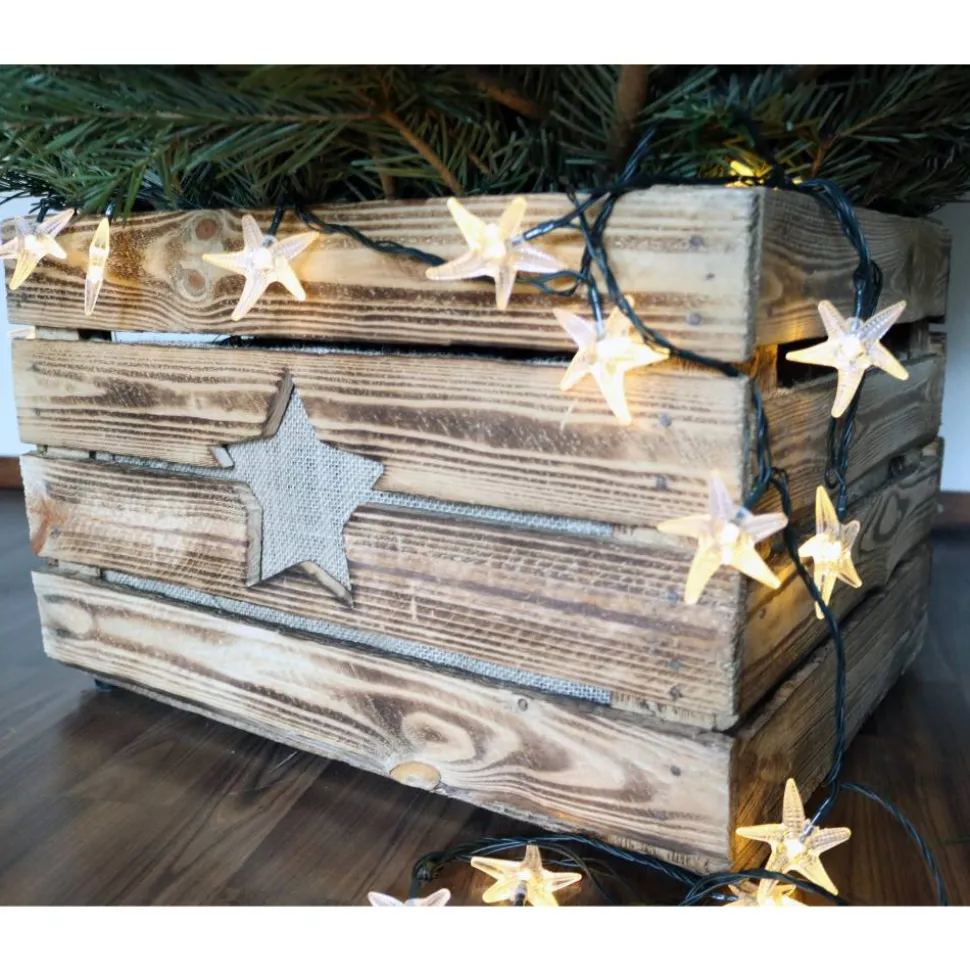 VINTAGE WEIHNACHTSBAUMSTÄNDER Christbaum Ständer aus Holz alte Rustikale OBSTKISTE Weihnachtsdeko Holzkiste Baumhalter Weihnachten Geschenk