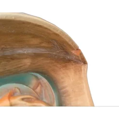 Vintage Weihwasserkessel Muttergottes mit Kind aus Kunststoff, dekorativ, 80er Jahre, gebraucht