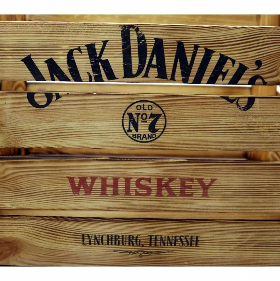 Vintage Whisky Kiste Holzkiste mit Whiskey Branding Rustikal Geschenkekiste Bücherkiste Getränkekiste Bar Geschenk Männer Vatertag Dekokiste