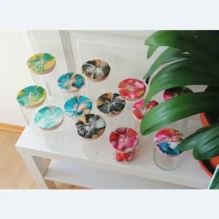 Vorratsglas mit blauem, handbemaltem Holzdeckel – Unikat Deko & Aufbewahrung (2)