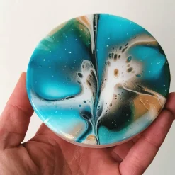 Vorratsglas mit blauem, handbemaltem Holzdeckel – Unikat Deko & Aufbewahrung (2)