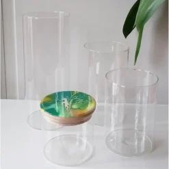 Vorratsglas mit grünem, handbemaltem Holzdeckel – Unikat Deko & Aufbewahrung (2)