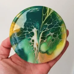 Vorratsglas mit grünem, handbemaltem Holzdeckel – Unikat Deko & Aufbewahrung (2)