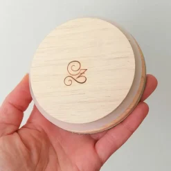 Vorratsglas mit handbemaltem Holzdeckel in Magenta – Unikat Deko & Aufbewahrung (2)