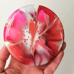 Vorratsglas mit handbemaltem Holzdeckel in Magenta – Unikat Deko & Aufbewahrung (2)