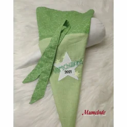 Vorschultüte - Vorschulkind 2021 - grün mit Papprohling und Inlettkissen