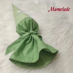 Vorschultüte - Vorschulkind 2021 - grün mit Papprohling und Inlettkissen