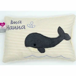 Wal Fisch Namenskissen Taufkissen Kuschelkissen Kindergartenkissen Geburtsgeschenk