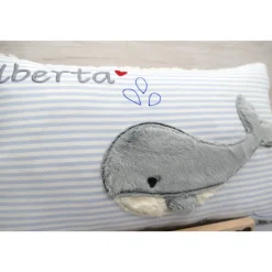 Wal Fisch Namenskissen Taufkissen Kuschelkissen Kindergartenkissen Geburtsgeschenk