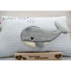 Wal Fisch Namenskissen Taufkissen Kuschelkissen Kindergartenkissen Geburtsgeschenk