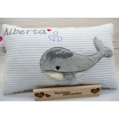 Wal Fisch Namenskissen Taufkissen Kuschelkissen Kindergartenkissen Geburtsgeschenk