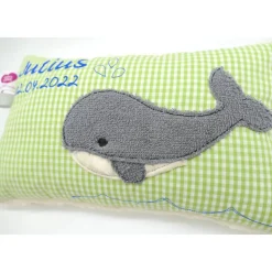 Wal Fisch Namenskissen Taufkissen Kuschelkissen Kindergartenkissen Geburtsgeschenk