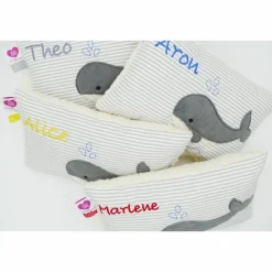 Wal Fisch Namenskissen Taufkissen Kuschelkissen Kindergartenkissen Geburtsgeschenk