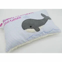 Wal Fisch Namenskissen Taufkissen Kuschelkissen Kindergartenkissen Geburtsgeschenk