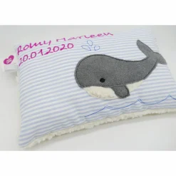 Wal Fisch Namenskissen Taufkissen Kuschelkissen Kindergartenkissen Geburtsgeschenk