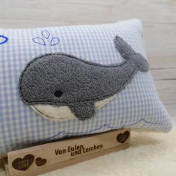 Wal Fisch Namenskissen Taufkissen Kuschelkissen Kindergartenkissen Geburtsgeschenk