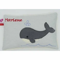Wal Fisch Namenskissen Taufkissen Kuschelkissen Kindergartenkissen Geburtsgeschenk