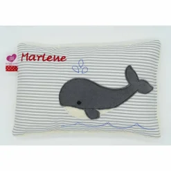 Wal Fisch Namenskissen Taufkissen Kuschelkissen Kindergartenkissen Geburtsgeschenk