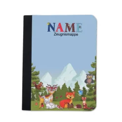Waldtiere Zeugnismappe personalisiert | Zeugnismappe Mädchen | Zeugnismappe mit Namen | Urkundenmappe Reh Hirsch