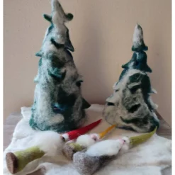 Waldwichtel 5er-Set, handgefilzt,