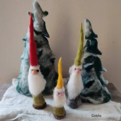 Waldwichtel 5er-Set, handgefilzt,