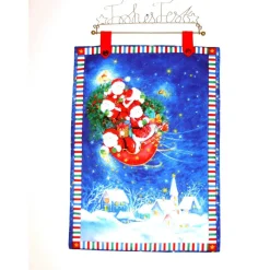 Wandbehang Little Santa mit Metall-Aufhängestange genäht von Hobbyhaus