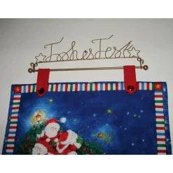 Wandbehang Little Santa mit Metall-Aufhängestange genäht von Hobbyhaus