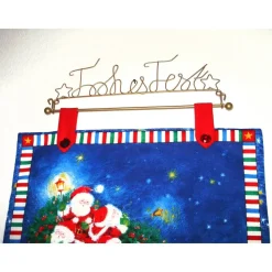 Wandbehang Little Santa mit Metall-Aufhängestange genäht von Hobbyhaus