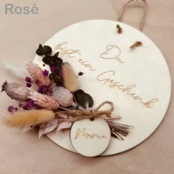 Wandbild "Du bist ein Geschenk, Mama", Trockenblumen, Muttertag/Muttertagsgeschenk, verschiedene Farbkombinationen