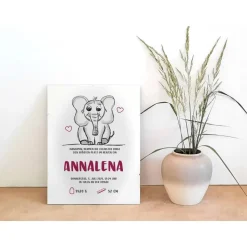 Wandbild Geburtsbild Babyelefant