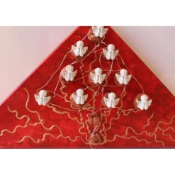 Wanddeko ENGELS-BÄUMCHEN künstlerischer, abstrakter Weihnachtsbaum auf einem Keilrahmen Künstlerbaum m. LED-Beleuchtung