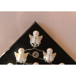 Wanddeko ENGELSZAUBER künstlerischer abstrakter Weihnachtsbaum auf einem Keilrahmen Künstlerbaum mit LED-Beleuchtung