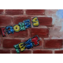 Wanddeko GRAFFITI künstlerischer abstrakter Weihnachtsbaum auf einem Keilrahmen Künstlerbaum mit LED-Beleuchtung