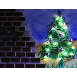 Wanddeko GRAFFITI künstlerischer abstrakter Weihnachtsbaum auf einem Keilrahmen Künstlerbaum mit LED-Beleuchtung