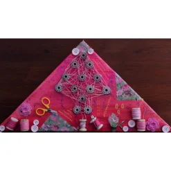 Wanddeko HANDARBEIT künstlerischer abstrakter Weihnachtsbaum auf einem Keilrahmen Künstlerbaum mit LED-Beleuchtung