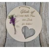 Wanddeko, Holzschild mit Spruch, Herz & Trockenblumen – Geschenk, 20cm, Pappelholz