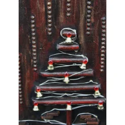 Wanddeko INDUSTRIAL-CHRISTMAS abstrakter Weihnachtsbaum auf einem Keilrahmen Künstlerbaum mit LED-Beleuchtung