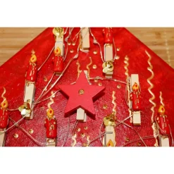 Wanddeko KLAMMERBÄUMCHEN künstlerischer abstrakter Weihnachtsbaum auf einem Keilrahmen Künstlerbaum mit LED-Beleuchtung