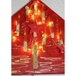 Wanddeko KLAMMERBÄUMCHEN künstlerischer abstrakter Weihnachtsbaum auf einem Keilrahmen Künstlerbaum mit LED-Beleuchtung