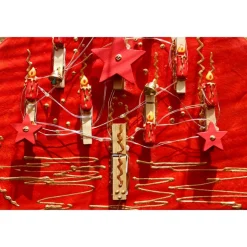 Wanddeko KLAMMERBÄUMCHEN künstlerischer abstrakter Weihnachtsbaum auf einem Keilrahmen Künstlerbaum mit LED-Beleuchtung