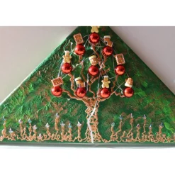 Wanddeko PFEFFERKUCHEN-BÄUMCHEN  abstrakter Weihnachtsbaum auf einem Keilrahmen Künstlerbaum mit LED-Beleuchtung