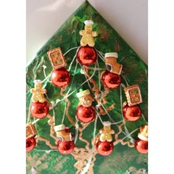 Wanddeko PFEFFERKUCHEN-BÄUMCHEN  abstrakter Weihnachtsbaum auf einem Keilrahmen Künstlerbaum mit LED-Beleuchtung