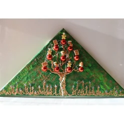 Wanddeko PFEFFERKUCHEN-BÄUMCHEN  abstrakter Weihnachtsbaum auf einem Keilrahmen Künstlerbaum mit LED-Beleuchtung