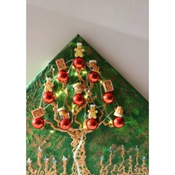 Wanddeko PFEFFERKUCHEN-BÄUMCHEN  abstrakter Weihnachtsbaum auf einem Keilrahmen Künstlerbaum mit LED-Beleuchtung