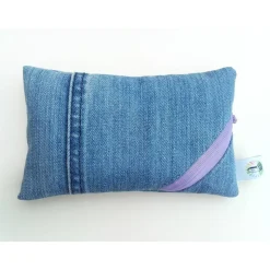 Waschbares Dinkelspelz-Mauskissen aus Denim und Reißverschluss, Jeans Mauskissen mit Dinkelspreu