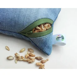 Waschbares Dinkelspelz-Mauskissen aus Denim und Reißverschluss, Jeans Mauskissen mit Dinkelspreu