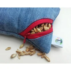 Waschbares Dinkelspelz-Mauskissen aus Denim und Reißverschluss, Jeans Mauskissen mit Dinkelspreu