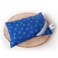 Waschbares Dinkelspelz-Mauskissen mit maritimem Muster und Reißverschluss, Mauskissen mit Dinkelspreu